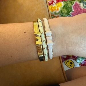 Cream, Pink, and Gold Kate Spade New York Bangles